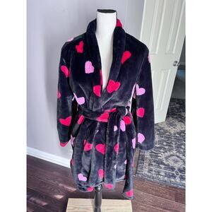 Kate Spade plush robe with hearts size xs/s